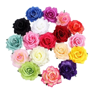 Bohemian silk rose flower hair clips in various colors for parties and beach vacations