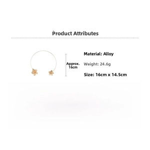 Detailed size and weight specs for gold flower choker necklace in durable alloy metal