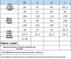 Guide des tailles détaillé pour ensemble gilet et pantalon avec infos tissu et soin