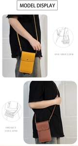 Vue détaillée de mini sacs bandoulière jaune et marron montrant les modes de portée variés