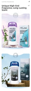 Detailed view of Melao 75g deodorant sticks in Sage Sea Salt and Pine Sandalwood scents