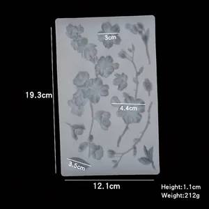 Siliconen vorm met bloemen en takken voor fondant taarten en DIY decoraties