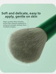 Macro shot of ultra-soft synthetic bristles on makeup brush for seamless blending