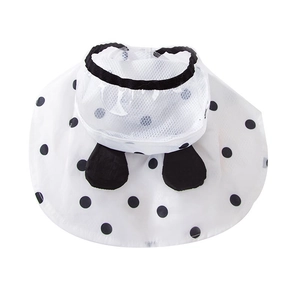 Polka dot dog raincoat with bear ears and transparent PVC brim for small pets