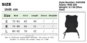 Tableau des tailles détaillé pour t-shirt ajouré avec info sur tissu et poids
