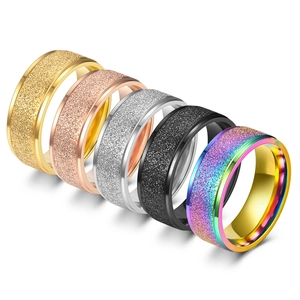 Minimalistisch Edelstahl Matte Ring Für Herren Damen 8mm Breit Schlicht Paar Band Schmuck