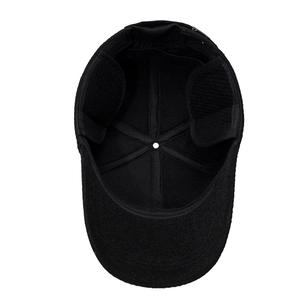 Winter wool baseball cap for men with fold-down earflaps and warm thick lining