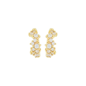 Chic gold stud earrings featuring a micro-p鑲zirconia cluster in organic cluster shapes