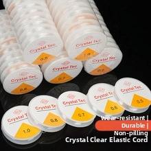 High-quality crystal clear elastic cord spools in multiple sizes for DIY jewelry making