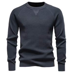 Men's Crew Neck Knitted Sweater Viscose Polyester Blend Long Sleeve Business Casual Urban Solid Color Pullover