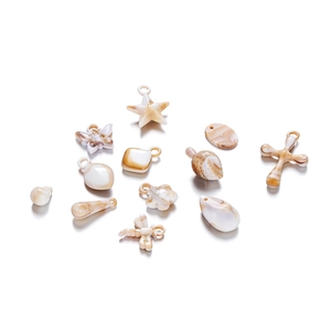 Acrylic ocean-themed charms in shell and star shapes for DIY jewelry making