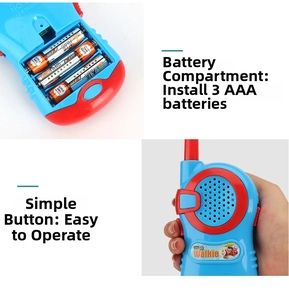 Detail of battery compartment and installation for kids walkie talkie set