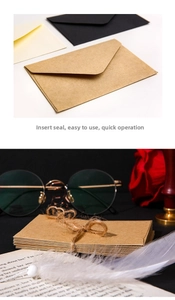 Macro detail of kraft paper envelopes with tuck flap closure in various vintage colors