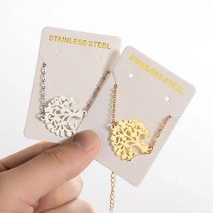 Lebensbaum Anhänger Halsketten aus Edelstahl in 18K Gold und Silber Finish