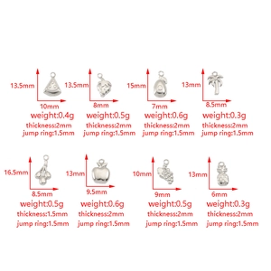 Stainless steel summer fruit pendants set with detailed size and weight specifications