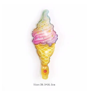 Rainbow ice cream cone foil balloon with colorful sprinkles for party decoration