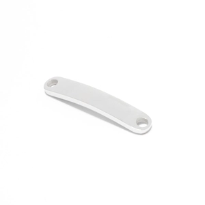 Curved stainless steel geometric bar connector with dual holes for DIY jewelry making