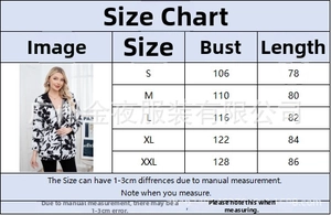 Detailed size chart for leopard print hooded jacket showing bust and length measurements