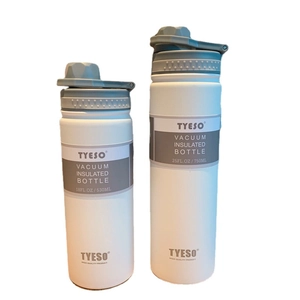 TYESO vacuum insulated stainless steel sport water bottles in 530ml and 750ml sizes