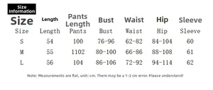 Detailed size guide table for the slim fit off-shoulder long sleeve two-piece set