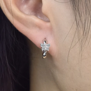 Butterfly Hoop Earrings 925 Sterling Silver Micro Pave Zircon Sweet Minimalist Animal Jewelry For Women Daily Wear