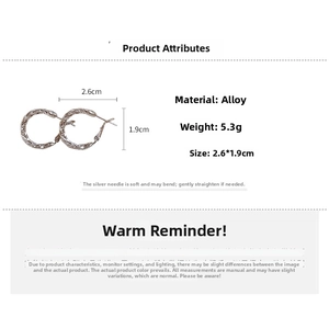 Detailed size and weight specs for these textured gold twist C-shaped hoop earrings