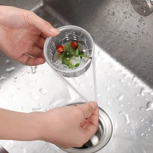Disposable Kitchen Sink Filter Mesh Bags Elastic Strainer Bags For Food Residue Garbage Fine Mesh Anti Blocking White