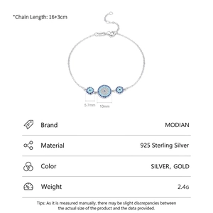 S925 sterling silver evil eye bracelet with turquoise and pavé cubic zirconia charms