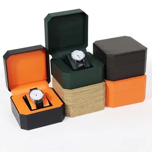 Octagonal Watch Box PU Leather Storage Case With Soft Pillow For Wristwatch Jewelry Packaging Elegant Display