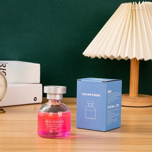 JISHE 65ml pink liquid car air freshener in rotating glass bottle with silver cap