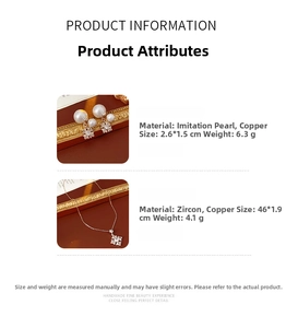 Detailed size and material guide for snowflake flower earrings and necklace set
