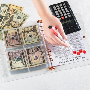 A5 PVC 100 envelope savings challenge binder set with tracker and calculator