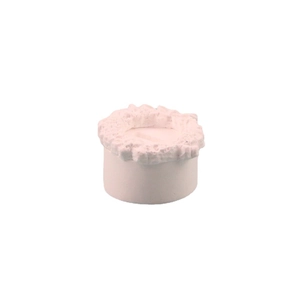 White cylindrical resin jewelry display stand with unique wavy coral texture design
