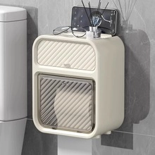 Wall-mounted double-layer seasoning box with a transparent window and top storage shelf
