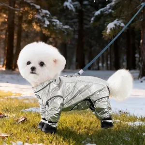 Waterproof Dog Jumpsuit Quilted Protective Clothes Reflective Outdoor Winter Warm Pet Clothing