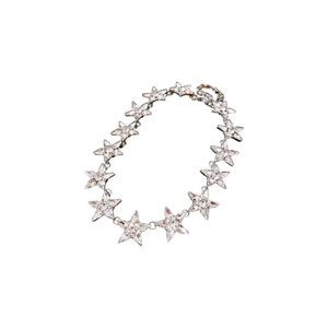 Collana a stella argento scintillante con strass e stile girocollo di lusso