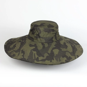 Chapeau de brousse camouflage homme à bord large et tissu ripstop pour pêche et plein air