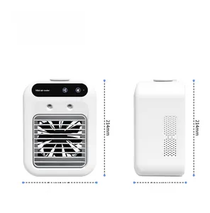 Detailed dimensions of the white mini air cooler for pets showing 214mm height and 164mm width