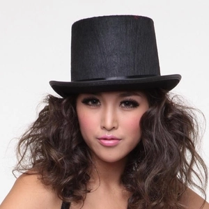 Classic black magician top hat for stage performances and formal costume parties