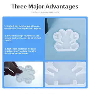 Detailed view of high-elastic rabbit silicone mold for resin casting and soap making
