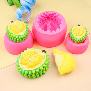 3D lifelike durian silicone mold set with detailed textures for DIY candle and resin craft
