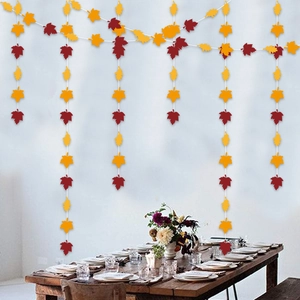 Vertical autumn maple leaf garlands for Thanksgiving home and party wall decoration