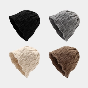 Winter Beanie Hat Women Men Japanese Retro Cable Knit Acrylic Slouchy Warm Soft Skull Cap Windproof