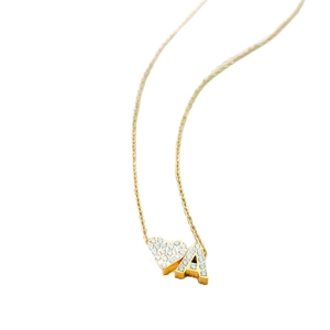 Elegante goudvergulde ketting met hart en letter A hanger van duurzaam roestvrij staal.