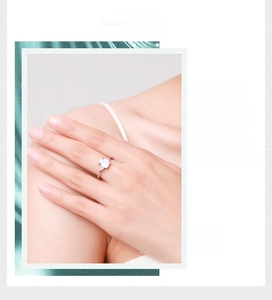 Close-up of S925 sterling silver ring featuring a large square-cut zircon stone