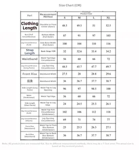 Size chart table with measurements in cm for black 5-piece pajama set including bust and waist