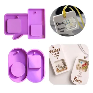Purple silicone shaker molds for DIY resin tags and landscape pendant crafts