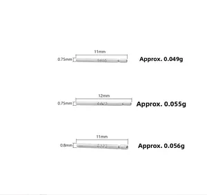 S925 sterling silver ear stud posts size guide with 11mm and 12mm length specifications