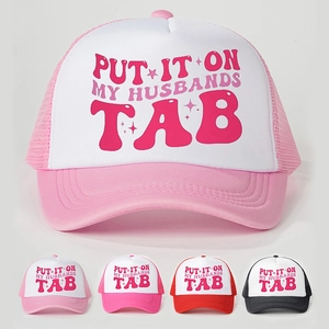 Cappello Trucker Rete Traspirante Regolabile Schiuma Frontale Slogan Stampato Put It On My Husbands Tab Cappello Sole Aperto Donne