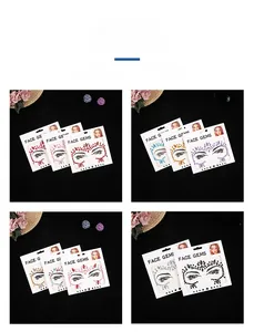 Detailansicht der bunten, selbstklebenden Gesichts-Steinchen für Augen-Makeup